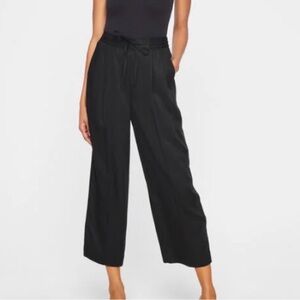 Club Monaco Black Wide-Leg Drawstring Pants